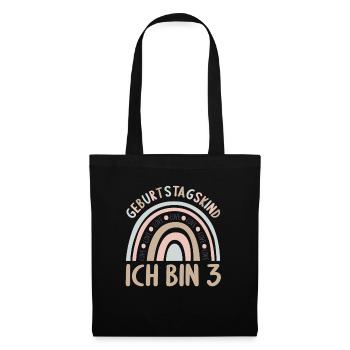 3 Jahre Geburtstagskind Regenbogen 3. Geburtstag - Stoffbeutel - Schwarz - Vorne