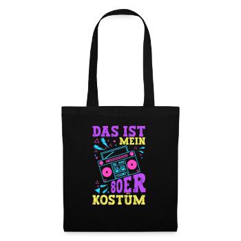 80er Jahre Kostüm Mottoparty 80s Kostüm - Stoffbeutel - Schwarz - Vorne
