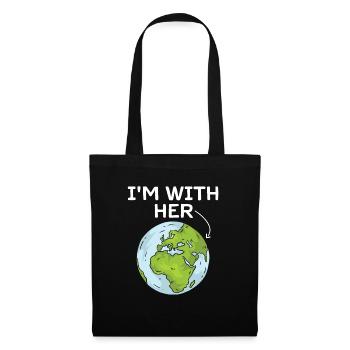 I'm With Her Earth Environment Awareness Earth Day - Sac en tissu - noir - Devant