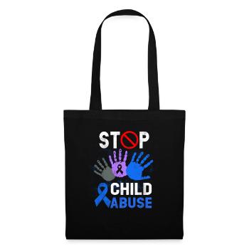 Mettre fin à la sensibilisation à la prévention de la maltraitance des enfants - Sac en tissu - noir - Devant