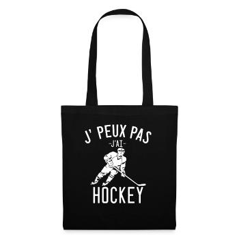 t-shirt drôle j'peux pas j'ai hockey - Sac en tissu - noir - Devant