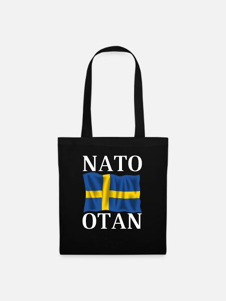 NATO nehmen und schwedische Flagge - Stoffbeutel - Schwarz
