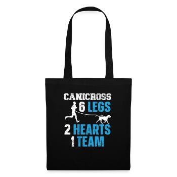 Canicross 6 Legs 2 Hearts 1 Team Dog Running Sport - Tote Bag - black - Front