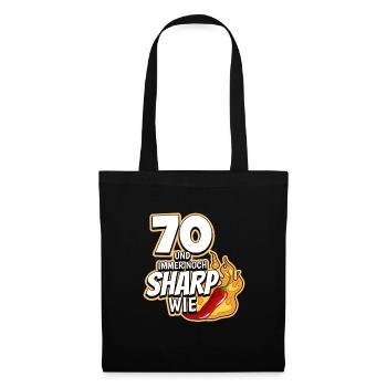 70. Geburtstag - Stoffbeutel - Schwarz - Vorne