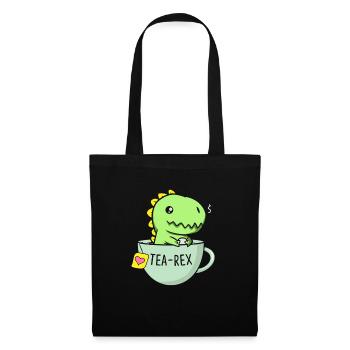Tea Rex Dinosaurier Tyrannosaurus Rex Teetasse Tee - Stoffbeutel - Schwarz - Vorne
