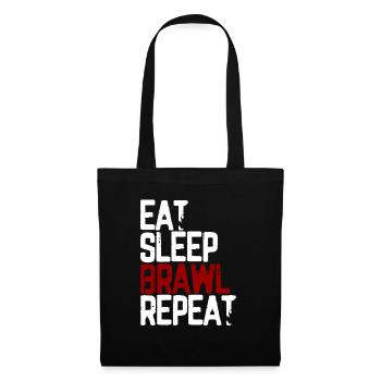 Eat Sleep Brawl Repeat Gamer - Stoffbeutel - Schwarz - Vorne