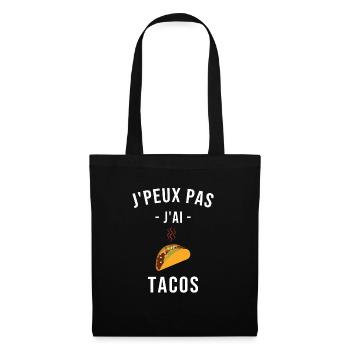 Je Peux Pas J'ai Tacos - Sac en tissu - noir - Devant