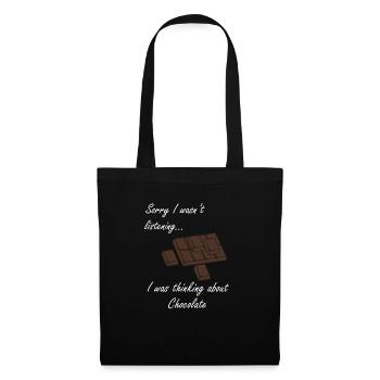 Thinking About Chocolate Eating Dark Chocolate - Tote Bag - black - Front