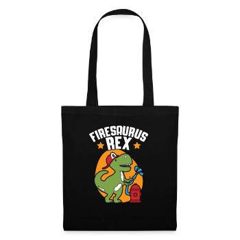 Firesaurus Rex Fireman Fire Firefighter Dinosaur - Tote Bag - black - Front