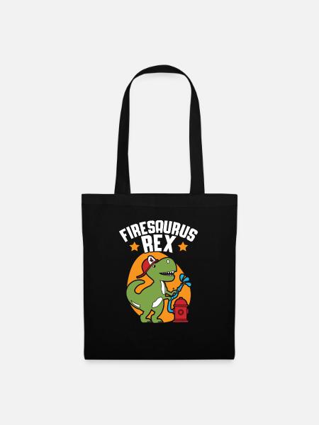 Firesaurus Rex Feuerwehrmann Feuerwehrmann Feuerwehr Dinosaurier - Stoffbeutel - Schwarz