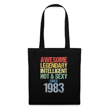 Né en 1983 Né en 1983 Anniversaire - Sac en tissu - noir - Devant