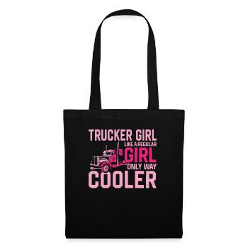 Trucker Truck Driver Girl Vintage - Stoffbeutel - Schwarz - Vorne