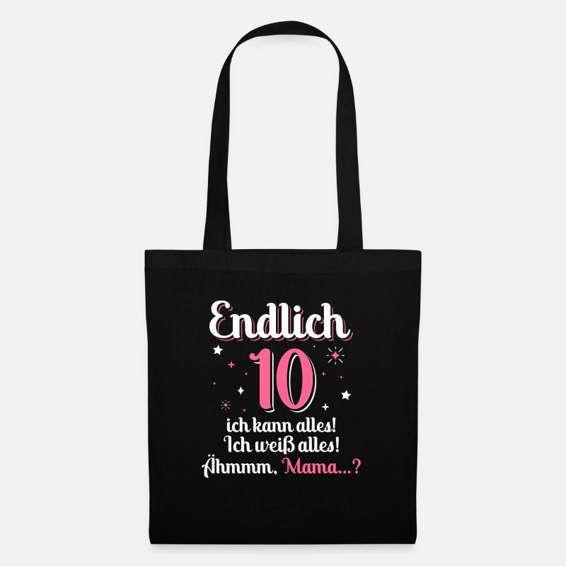 Mädchen 10 Jahre - Stoffbeutel - Schwarz