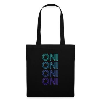 Oni Yokai Devil Mask Rétro - Sac en tissu - noir - Devant