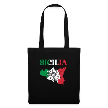 Italy Italia Sicilia Flag Sicily Palermo - Tote Bag - black - Front