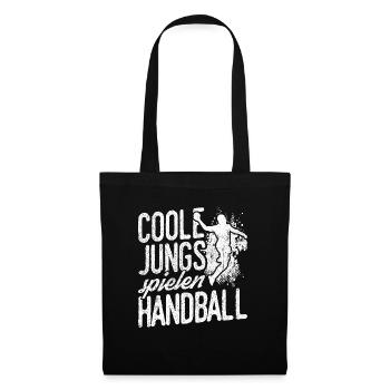 Coole Jungs spielen Handball - Handballer Jungen K - Stoffbeutel - Schwarz - Vorne
