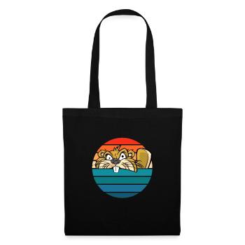 Rongeur castor pour les amoureux des animaux - Sac en tissu - noir - Devant