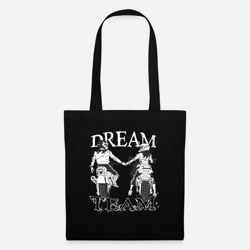 Wir sind ein Dream Team. Partner Tshirt Motorrad - Stoffbeutel - Schwarz