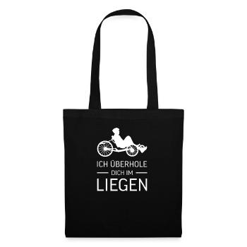 Liegerad I Radsport Fahrradtour Motiv für - Stoffbeutel - Schwarz - Vorne