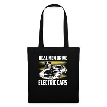 Real Men Drive Electric Cars EV Car Driver Mobili - Stoffbeutel - Schwarz - Vorne