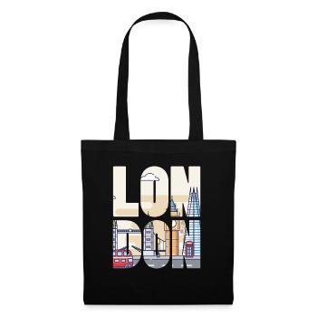 London - Stoffbeutel - Schwarz - Vorne