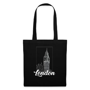 London - Stoffbeutel - Schwarz - Vorne