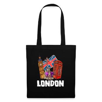 London - Stoffbeutel - Schwarz - Vorne