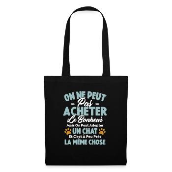 On peut adopter un chat Humour Cadeau - Sac en tissu - noir - Devant