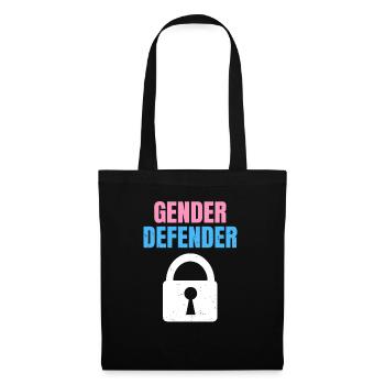 Gender Defender Zitat für einen Keeper der Gender - Stoffbeutel - Schwarz - Vorne