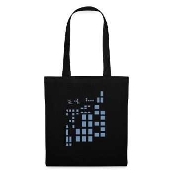 Pixel Pixelworld Abstract City Kypto Style Pattern - Tote Bag - black - Front