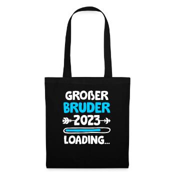 Ich werde Großer Bruder 2023 Loading Geschenk - Stoffbeutel - Schwarz - Vorne