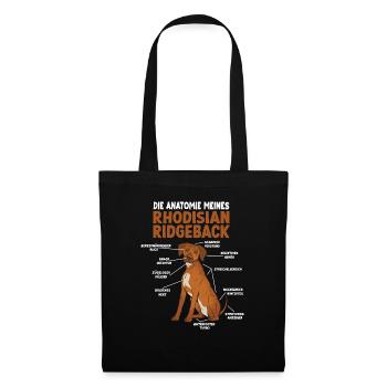Rhodesian Ridgeback Anatomie Hundehalter Gassi - Stoffbeutel - Schwarz - Vorne