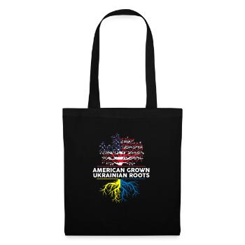 American Grown Ukrainian Roots Ukraine Amerika - Stoffbeutel - Schwarz - Vorne
