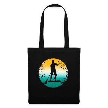 Retro Vintage Oarsman Rowing T-Shirt Present Gift - Tote Bag - black - Front
