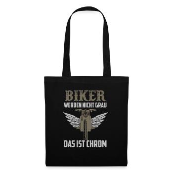 Biker werden nicht grau Das ist Chrom Motorrad Op - Stoffbeutel - Schwarz - Vorne