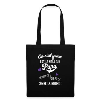 Meilleur papa quand on a une fille comme la mienne - Sac en tissu - noir - Devant