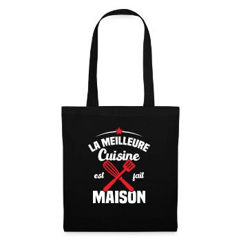 La Meilleure Cuisine est fait Maison - Sac en tissu - noir - Devant