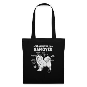 Samoyed anatomy funny dog owner walkinggan - Tote Bag - black - Front