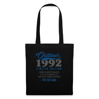 30 Jahre Oldtimer 1992 Jahrgang Geburtstag - Stoffbeutel - Schwarz - Vorne