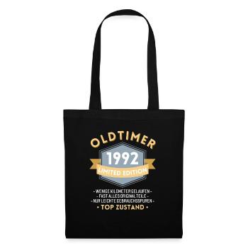 30 Jahre Oldtimer 1992 Jahrgang Geburtstag - Stoffbeutel - Schwarz - Vorne