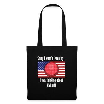 Penser à Kickball Ball Sports Kickball Player - Sac en tissu - noir - Devant