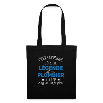 Une légende et un plombier à la fois - Sac en tissu - noir - Devant