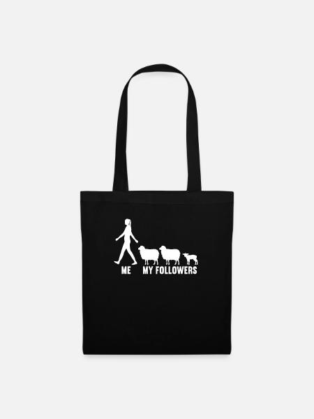 Ich und meine Follower Landwirtin Schaf Schafe - Stoffbeutel - Schwarz