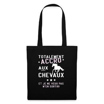 Totalement accro aux chevaux - Sac en tissu - noir - Devant