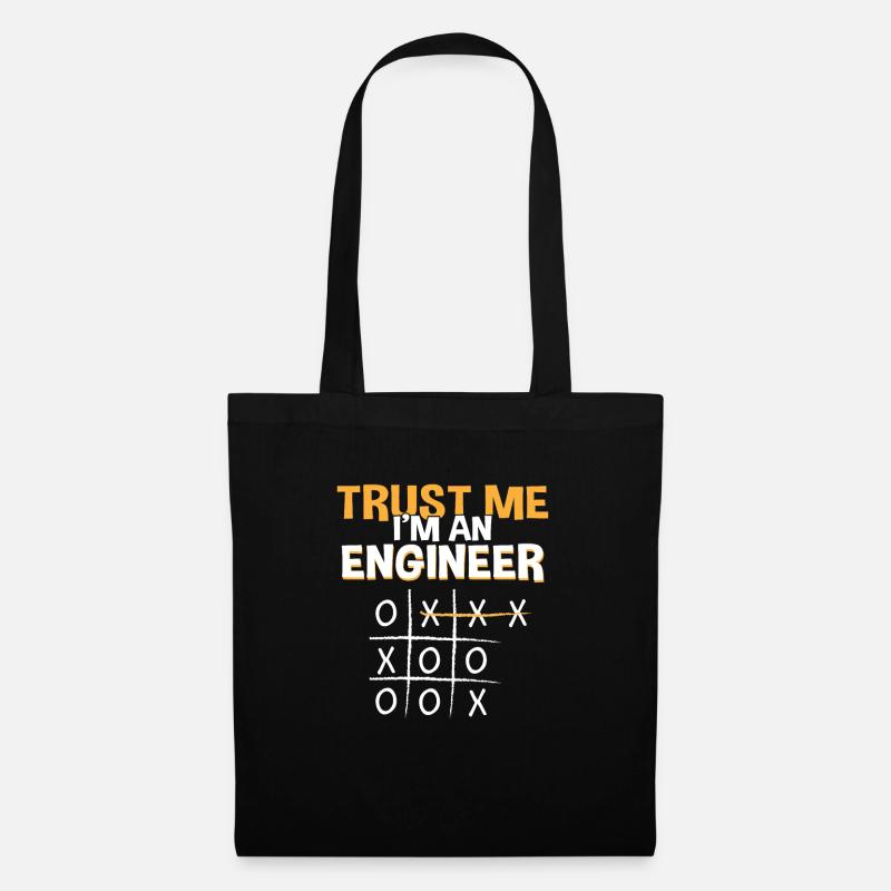 Trust Me Engineer Funny Tic Tac Toe Engineering - Stoffbeutel - Schwarz