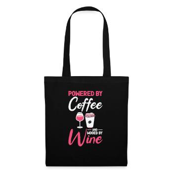Buveur de vin de café Buveur de vin caféiné - Sac en tissu - noir - Devant