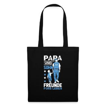 Polizei Papa Sohn Partnerlook - Stoffbeutel - Schwarz - Vorne