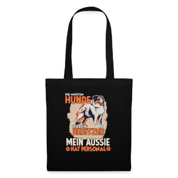 Australian Shepherd Hundebesitzer lustiges Aussie - Stoffbeutel - Schwarz - Vorne