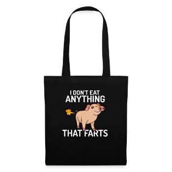 Je ne mange rien qui pète Végétalien Végétarien - Sac en tissu - noir - Devant