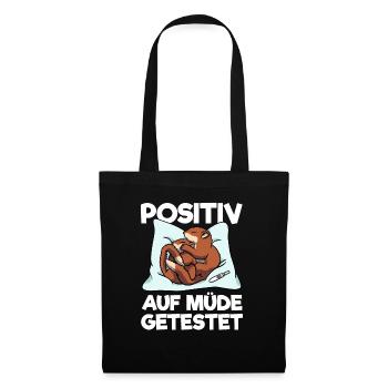 Eichhörnchen Positiv Auf Müde Getestet Schlafshirt - Stoffbeutel - Schwarz - Vorne